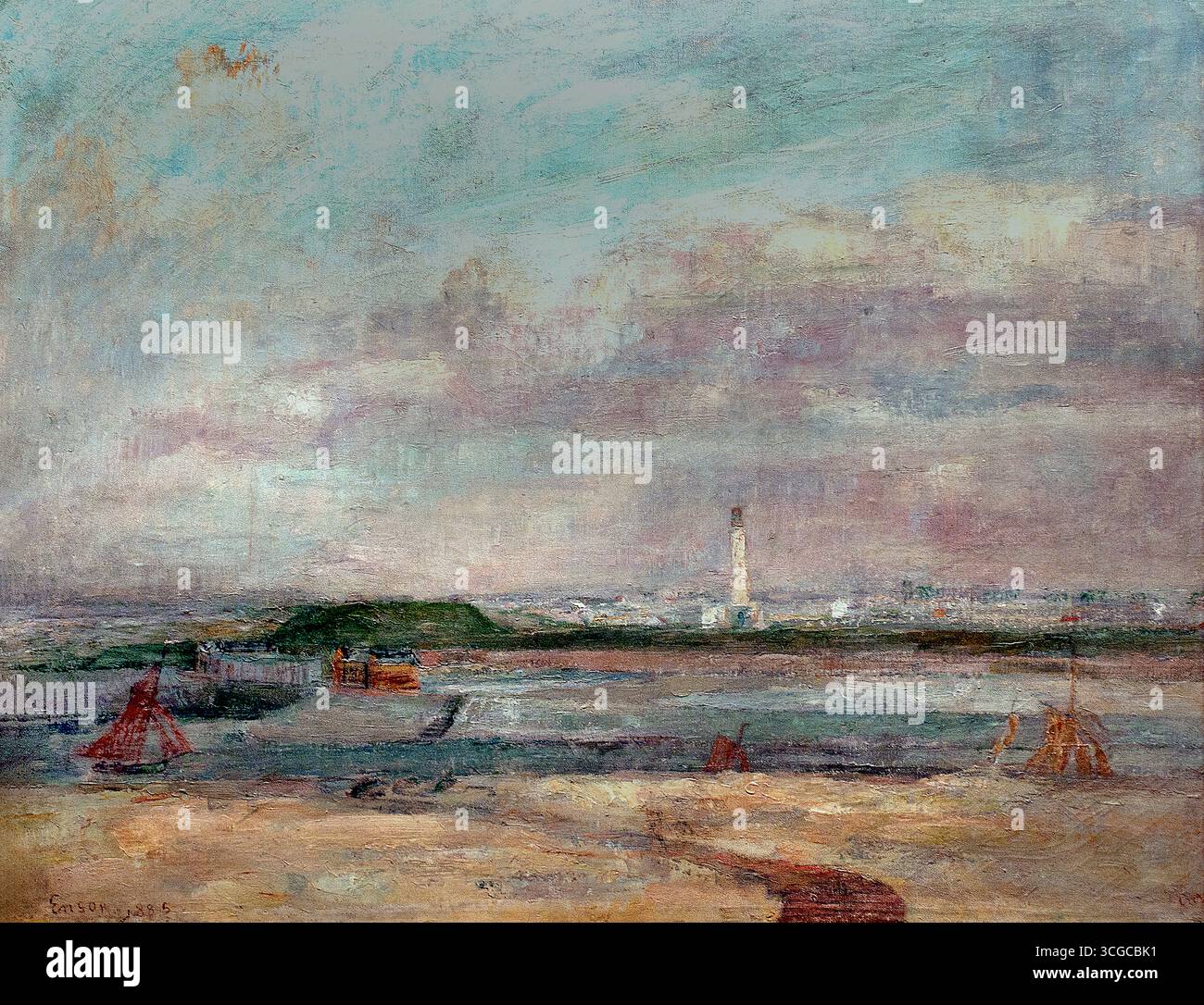 Le phare d'Ostende - Ostende par James Ensor 1860-1949 Belgique belge , Musée Lille France. Banque D'Images