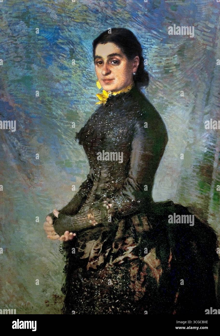 Portrait de Mme Wiener par Théo van Rysselberghe (1862-1926) Belgique flamande, Musée . Banque D'Images