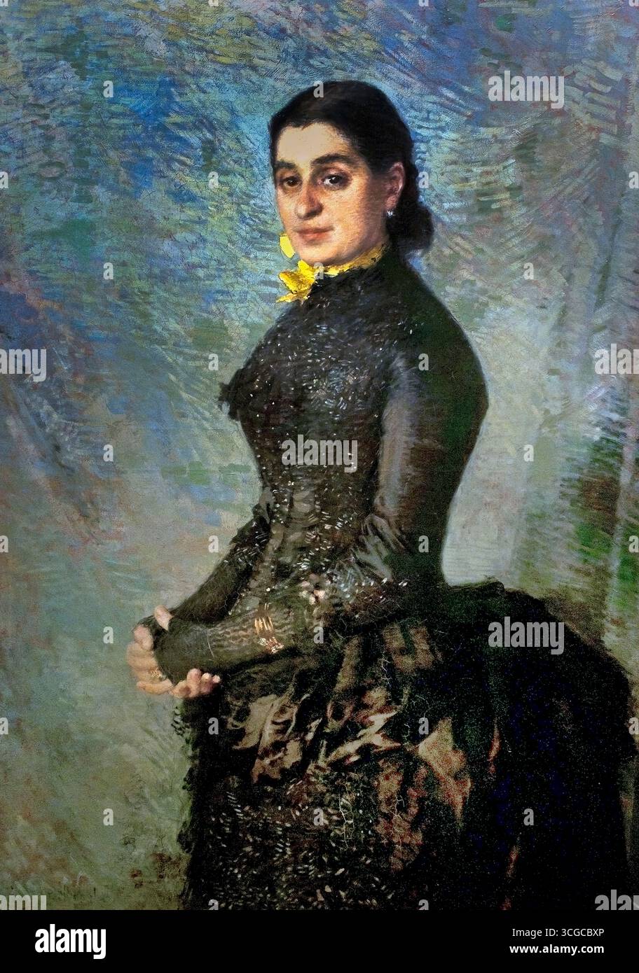 Portrait de Mme Wiener par Théo van Rysselberghe (1862-1926) Belgique flamande, Musée . Banque D'Images