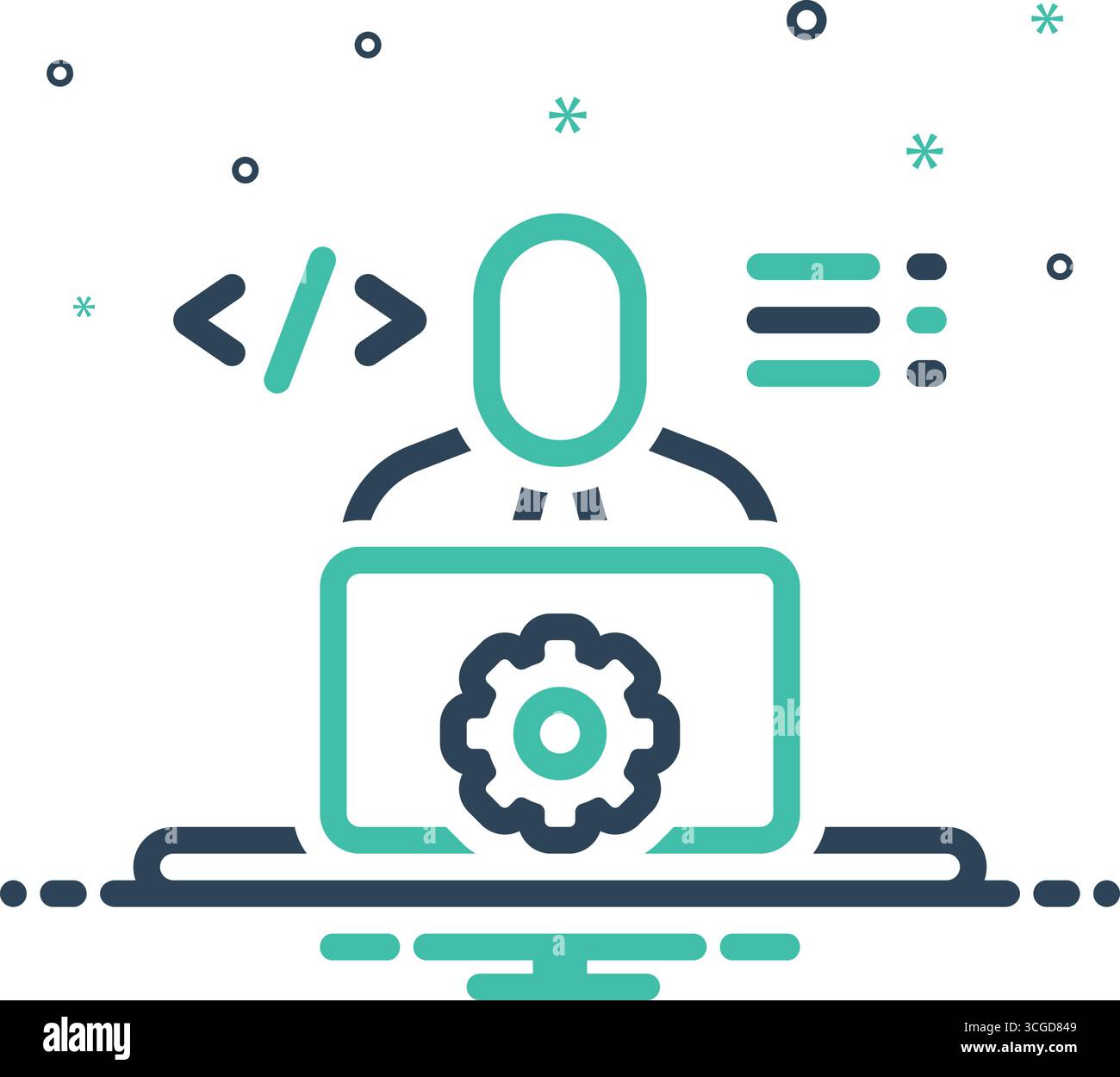 Icône pour ingénieur logiciel, développeur Illustration de Vecteur