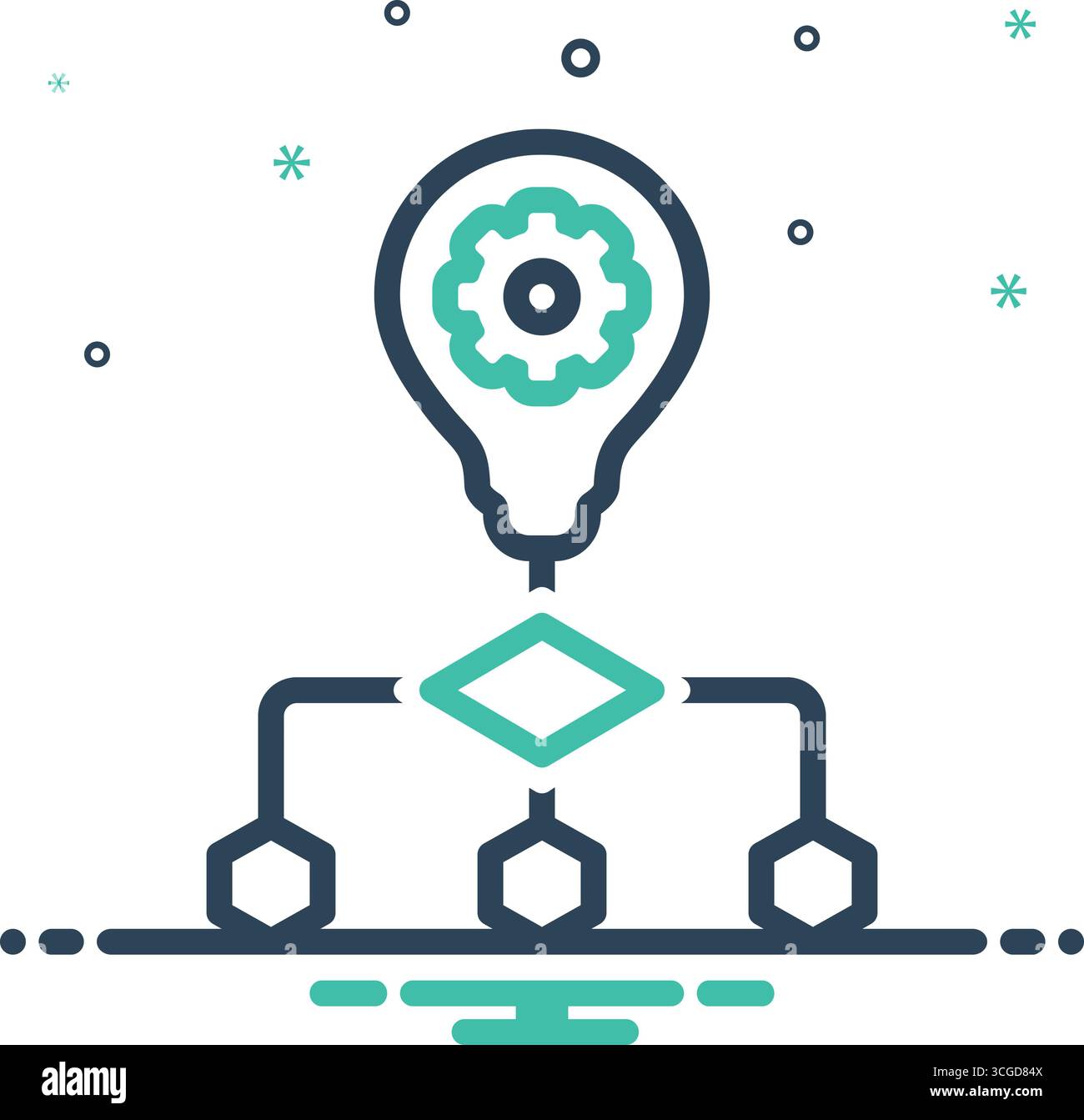 Icône de l'algorithme, organigramme Illustration de Vecteur