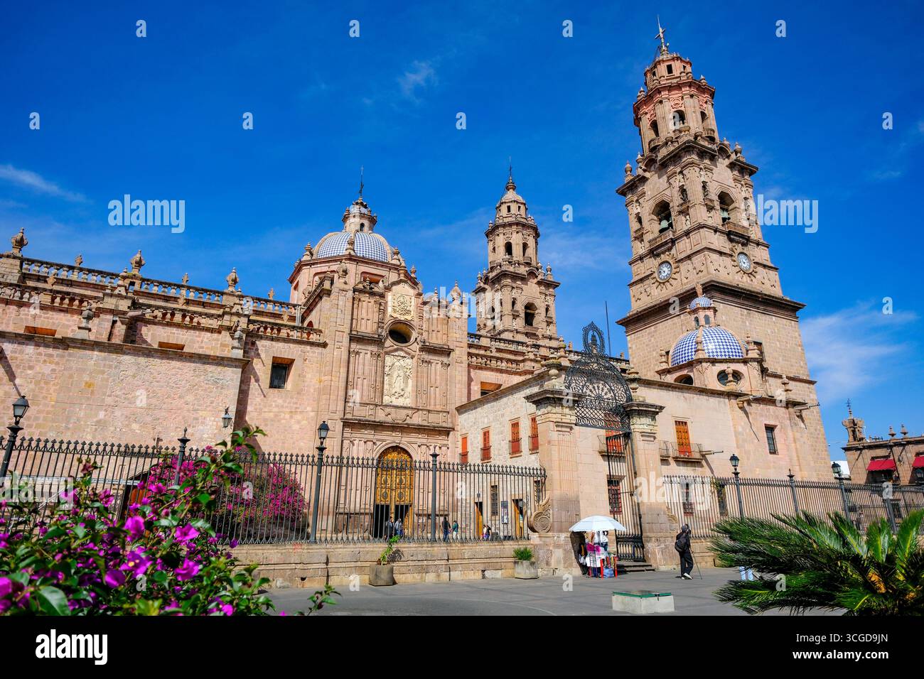 Morelia, Mexique - 16 février 2025 : Cathédrale métropolitaine de Morelia dans l'État de Michoacan, Mexique. Banque D'Images