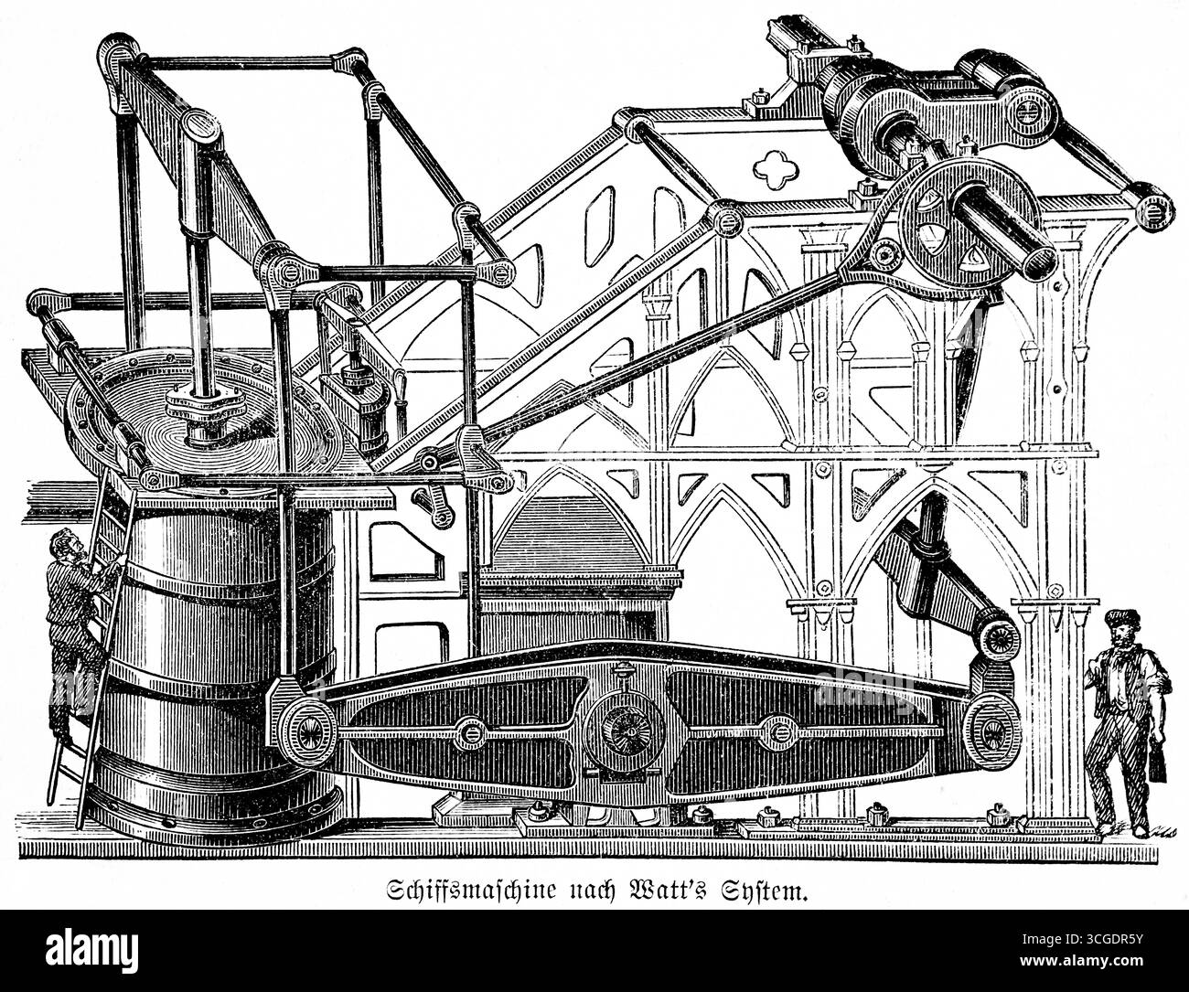 Inventeur écossais et ingénieur James Watt, navigation à vapeur, chaudière, moteur, machine, piston, inventions au xixe siècle, technologie, industrie, si Banque D'Images