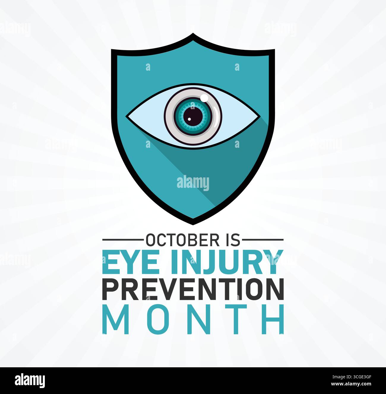 Octobre est le mois de la prévention des blessures oculaires Vision sensibilisation à la sécurité protection. Fond, affiche, carte postale, conception de bannière. Illustration de Vecteur