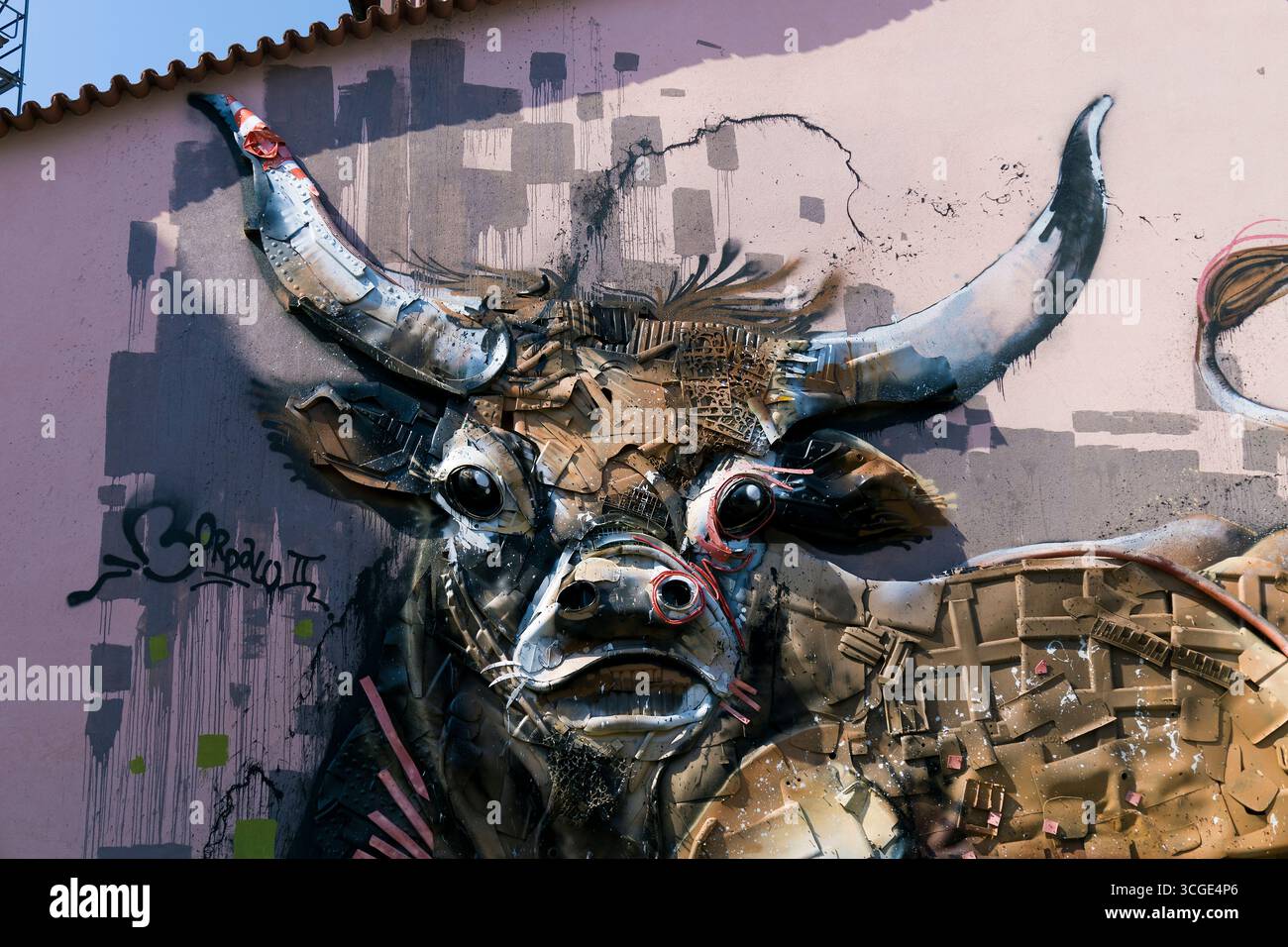 Murale à Arcos de Valdevez, Portugal Banque D'Images