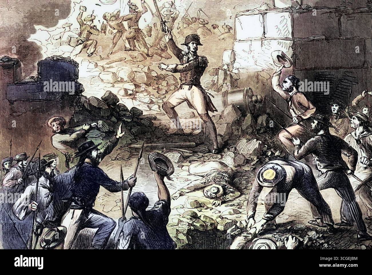 Sir Sydney Smith BEI der Belagerung von Akko im Jahr 1799. Es handelte sich um eine erfolglose Französische Belagerung der von den Osmanen verteidigten, ummauerten Stadt Akko, Israel, und War der Wendepunkt in Napoleons invasion in Ägypten und syrien, digitale Reproduktion einer historischen Vorlage Banque D'Images