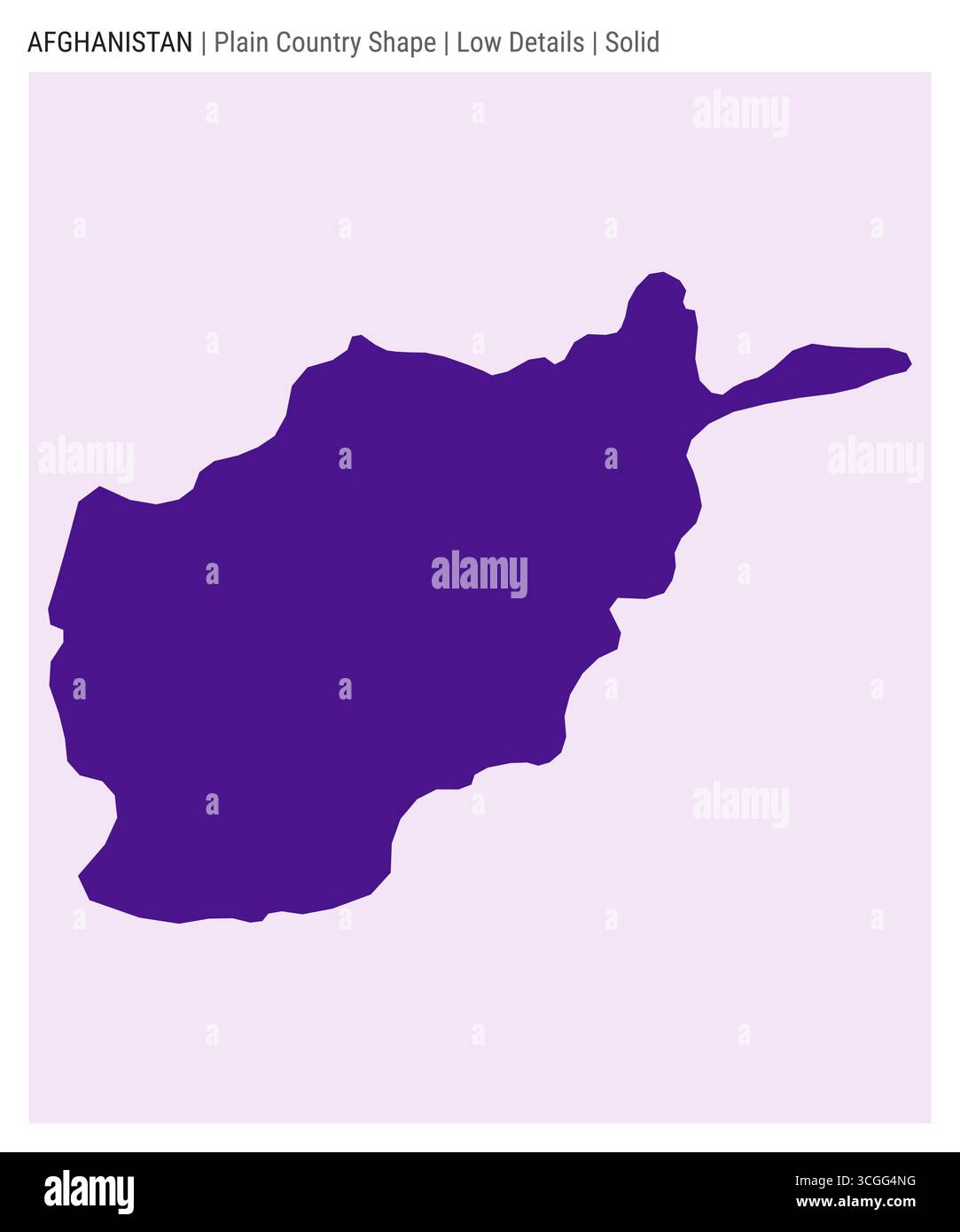 Carte du pays de plaine de l'Afghanistan. Peu de détails. Style Uni. Forme de l'Afghanistan. Illustration vectorielle. Illustration de Vecteur