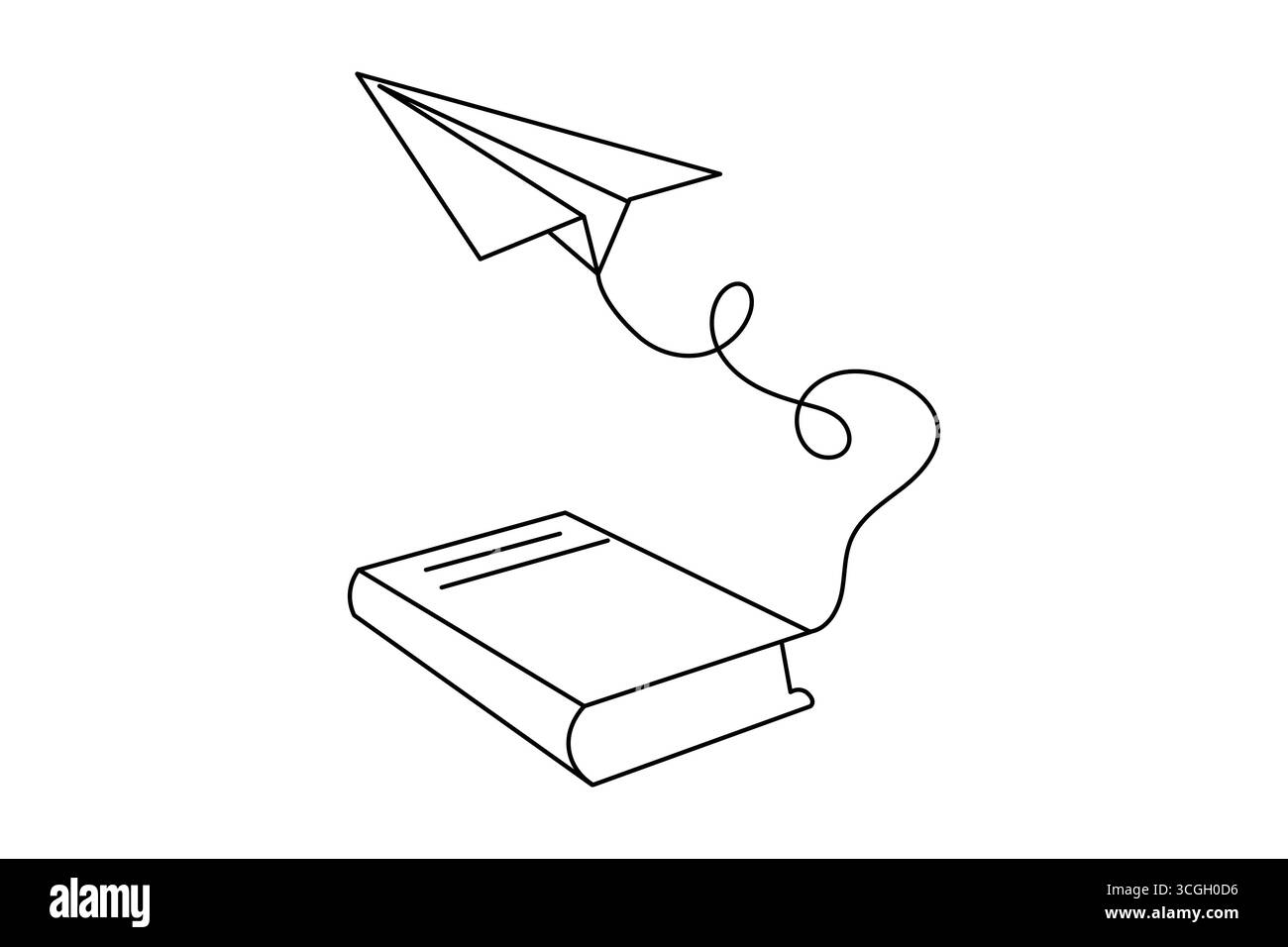 Plan de papier icône contour minimaliste une ligne abstraite dessin isolé illustration d'art propre Illustration de Vecteur