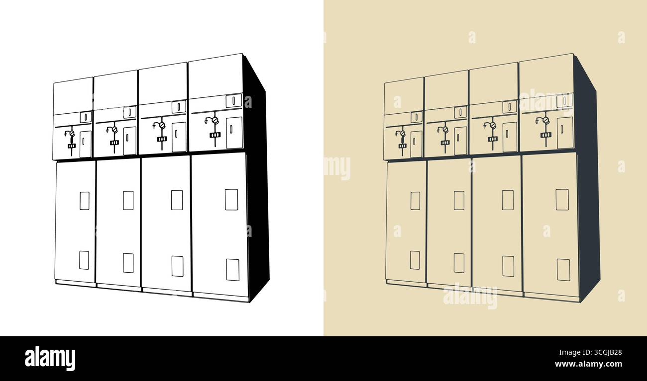 Illustrations vectorielles stylisées de l'appareillage principal de l'anneau haute tension de bottes en caoutchouc de travail Illustration de Vecteur Illustrations vectorielles stylisées de l'appareillage principal de l'anneau haute tension de bottes en caoutchouc de travail Illustration de Vecteur
