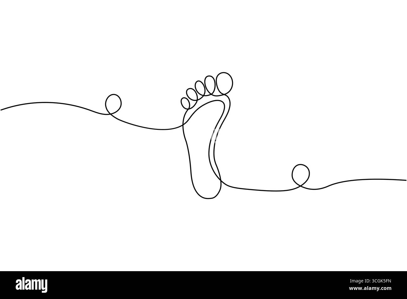 Dessin au trait continu unique d'une plante de pied humaine Illustration de Vecteur