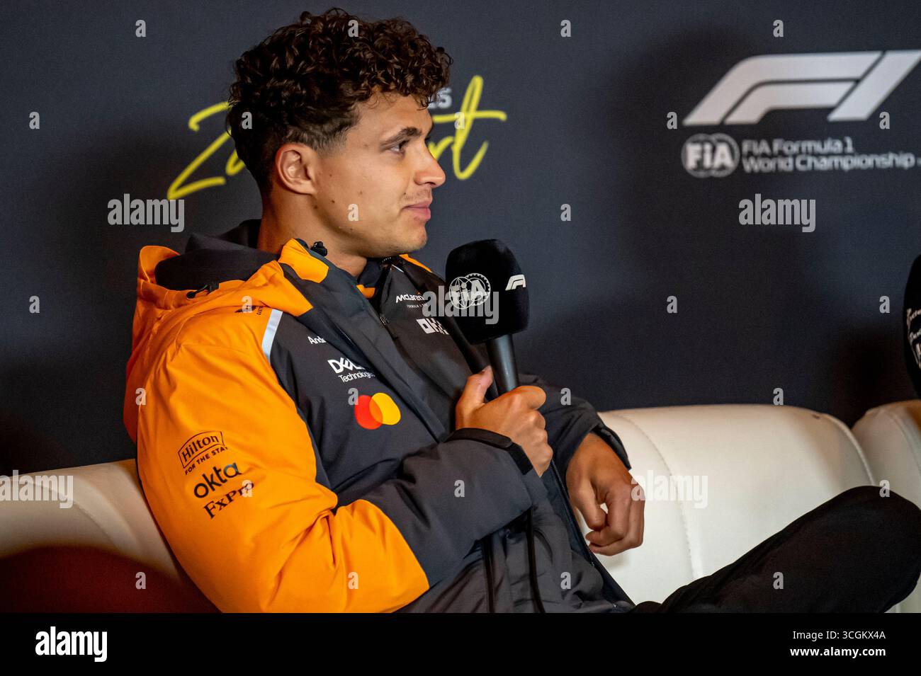Zandvoort, pays-Bas, 28 août 2025, Lando Norris, du Royaume-Uni, concourt pour McLaren F1. Le Grand Prix des pays-Bas The Build Up 2025, qui se déroule à Zandvoort, aux pays-Bas. Crédit : Michael Potts/Alamy Live News Banque D'Images