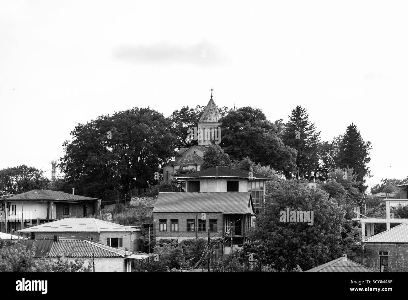 Vue panoramique aérienne de la ville de Kutaisi, région d'Imereti en Géorgie. Banque D'Images