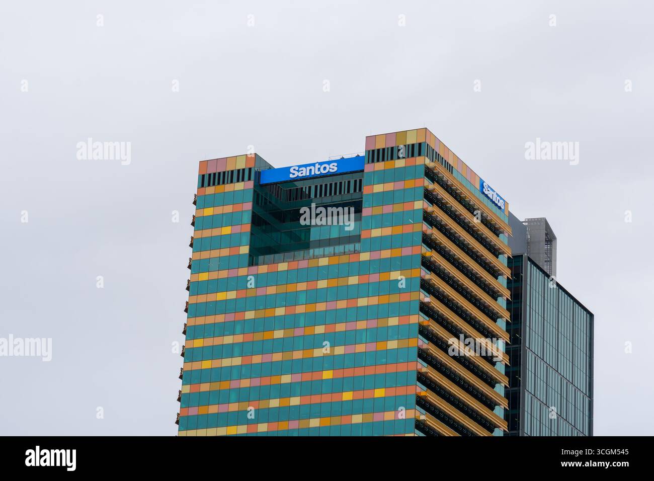 Immeuble de bureaux Santos place à Brisbane, Queensland, Australie. Banque D'Images