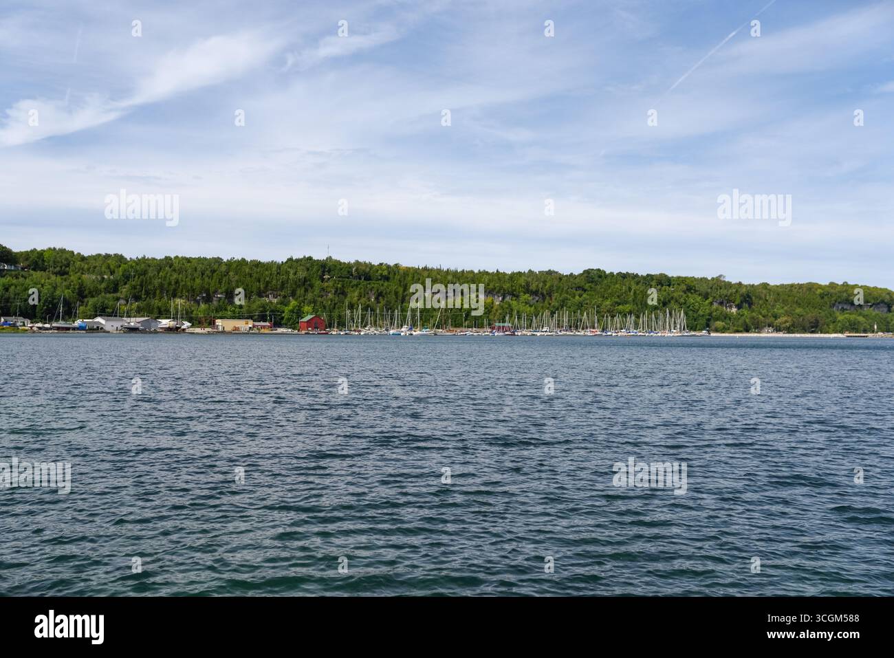 Vue des voiliers amarrés à la marina de Wiarton sur la baie Georgienne Banque D'Images