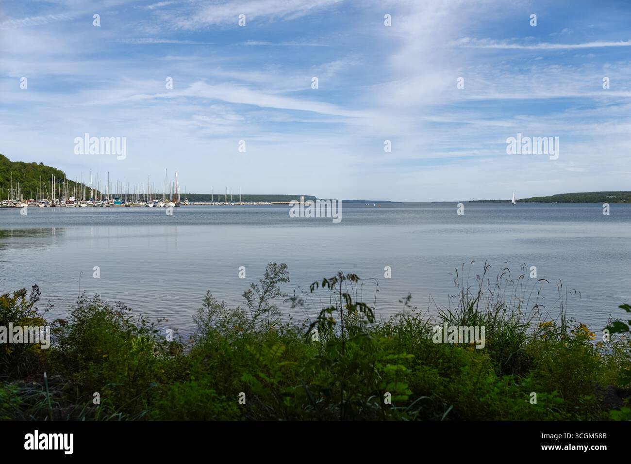 Vue sur le port de voiliers sur la baie Georgienne à Wiarton, Ontario Banque D'Images