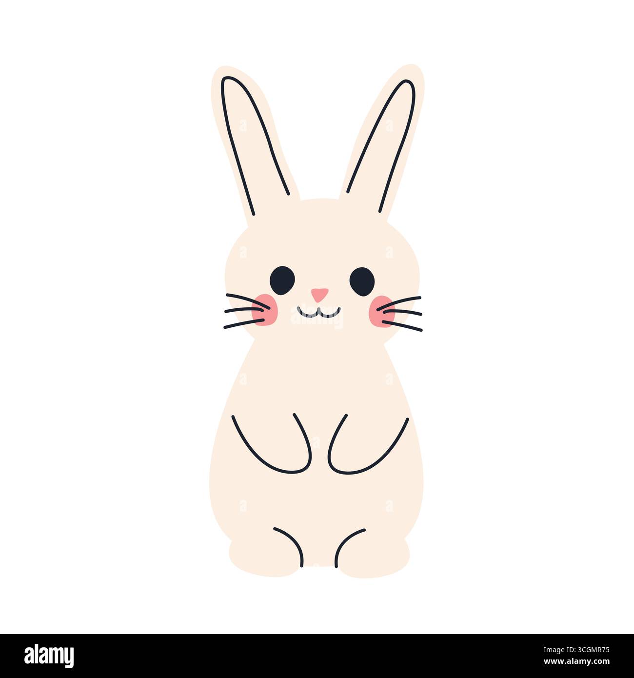 illustration vectorielle du joli lapin de pâques Illustration de Vecteur