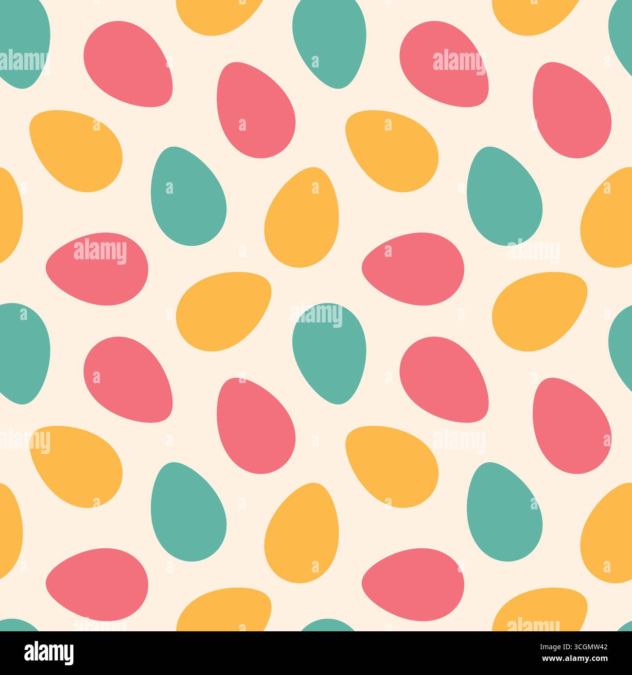 printemps sans couture, modèle de pâques avec des oeufs colorés - illustration vectorielle Illustration de Vecteur