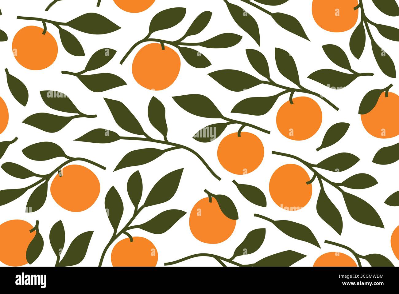 modèle sans couture avec branches de fruits orange idéal pour l'emballage, cartes de voeux, tissus-illustration vectorielle Illustration de Vecteur