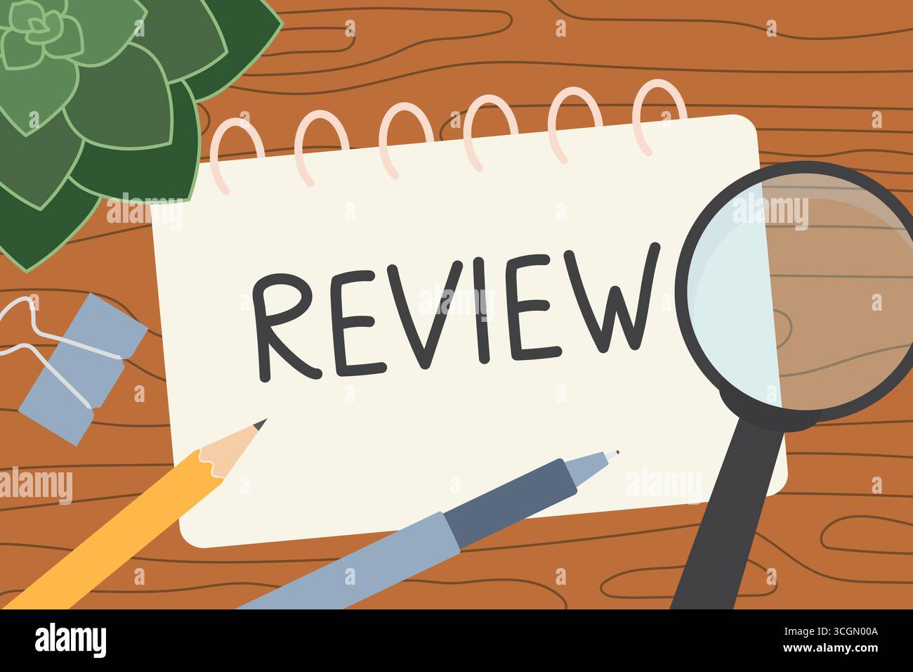 avis écrit dans un cahier en spirale ; quelques-uns d'encourager les clients à laisser des commentaires sur leurs expériences - illustration vectorielle Illustration de Vecteur