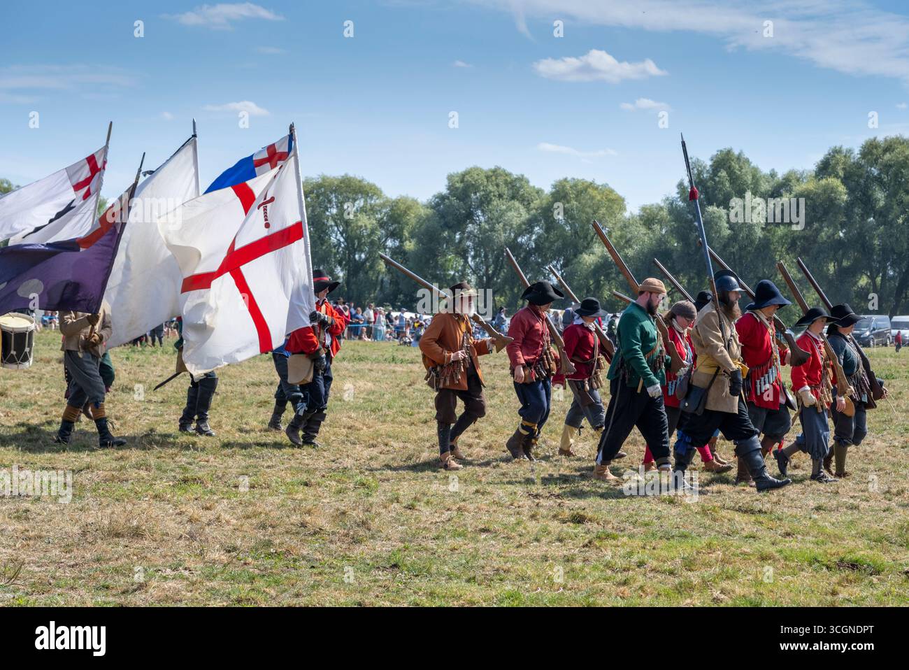 Worcestershire, Angleterre-août 25 2025 : Sealed Knot reconstruction de la plus grande et dernière bataille de la guerre civile anglaise à Worcester, en 1651, betwe Banque D'Images