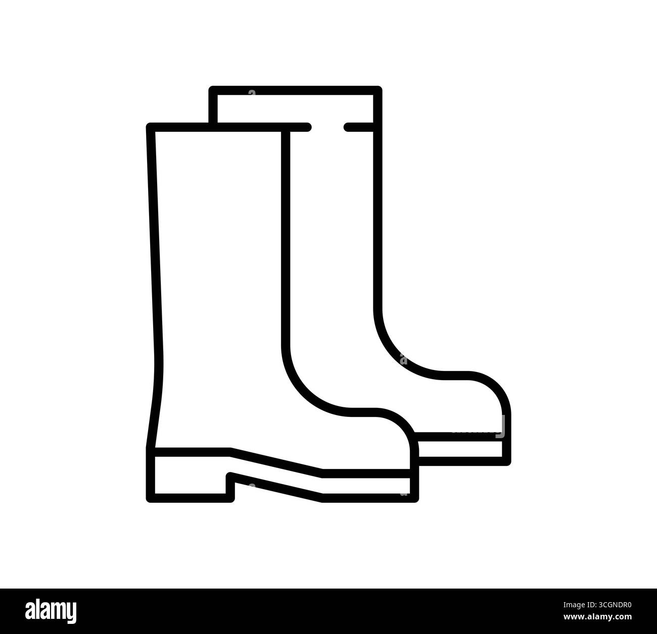 Une illustration minimaliste des bottes en caoutchouc, parfaites pour le jardinage et les activités de plein air. Idéal pour une utilisation dans divers co de l'environnement et de la mode Illustration de Vecteur