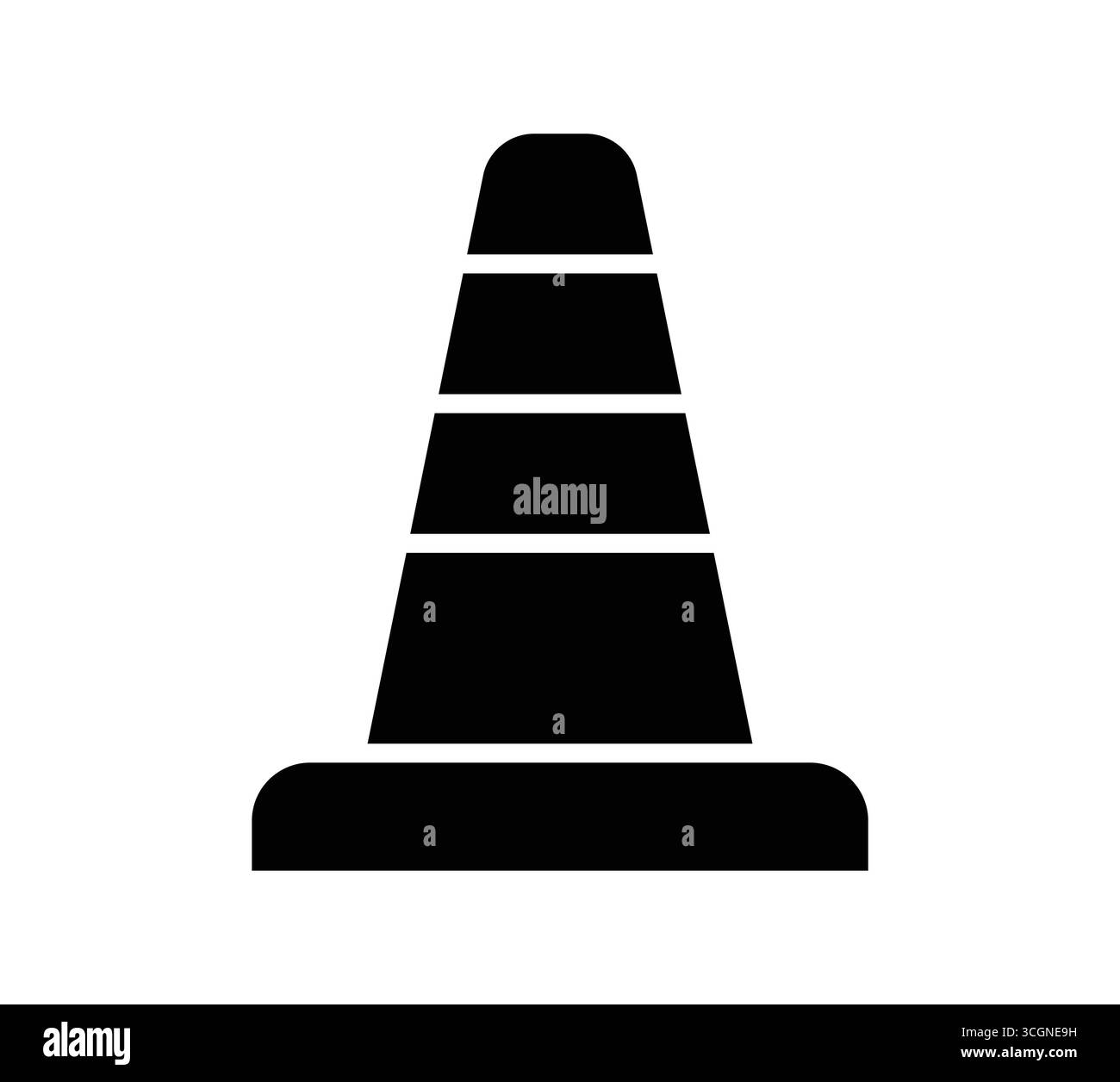 Silhouette noire d'un cône de trafic parfait pour une utilisation dans divers projets de conception. Idéal pour les thèmes liés à la sécurité, à la construction et à la signalisation routière. Illustration de Vecteur