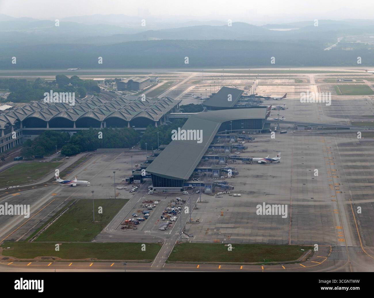 Airview à l'aéroport international de Kuala Lumper à environ 35 km de Kuala Lumpur, capitale de la Malaisie. Banque D'Images