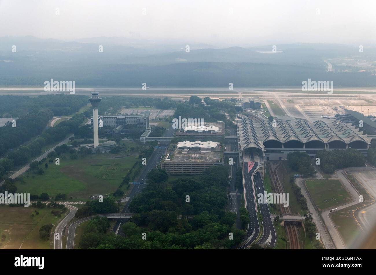 Airview à l'aéroport international de Kuala Lumper à environ 35 km de Kuala Lumpur, capitale de la Malaisie. Banque D'Images