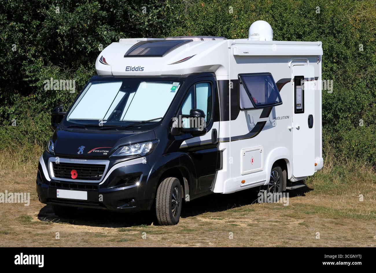 camping-car camping-car garé dans un environnement de campagne, norfolk, angleterre Banque D'Images
