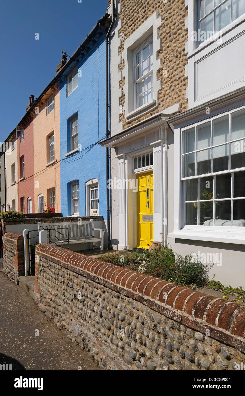 rangée de maisons mitoyennes, cromer, nord de norfolk, angleterre Banque D'Images