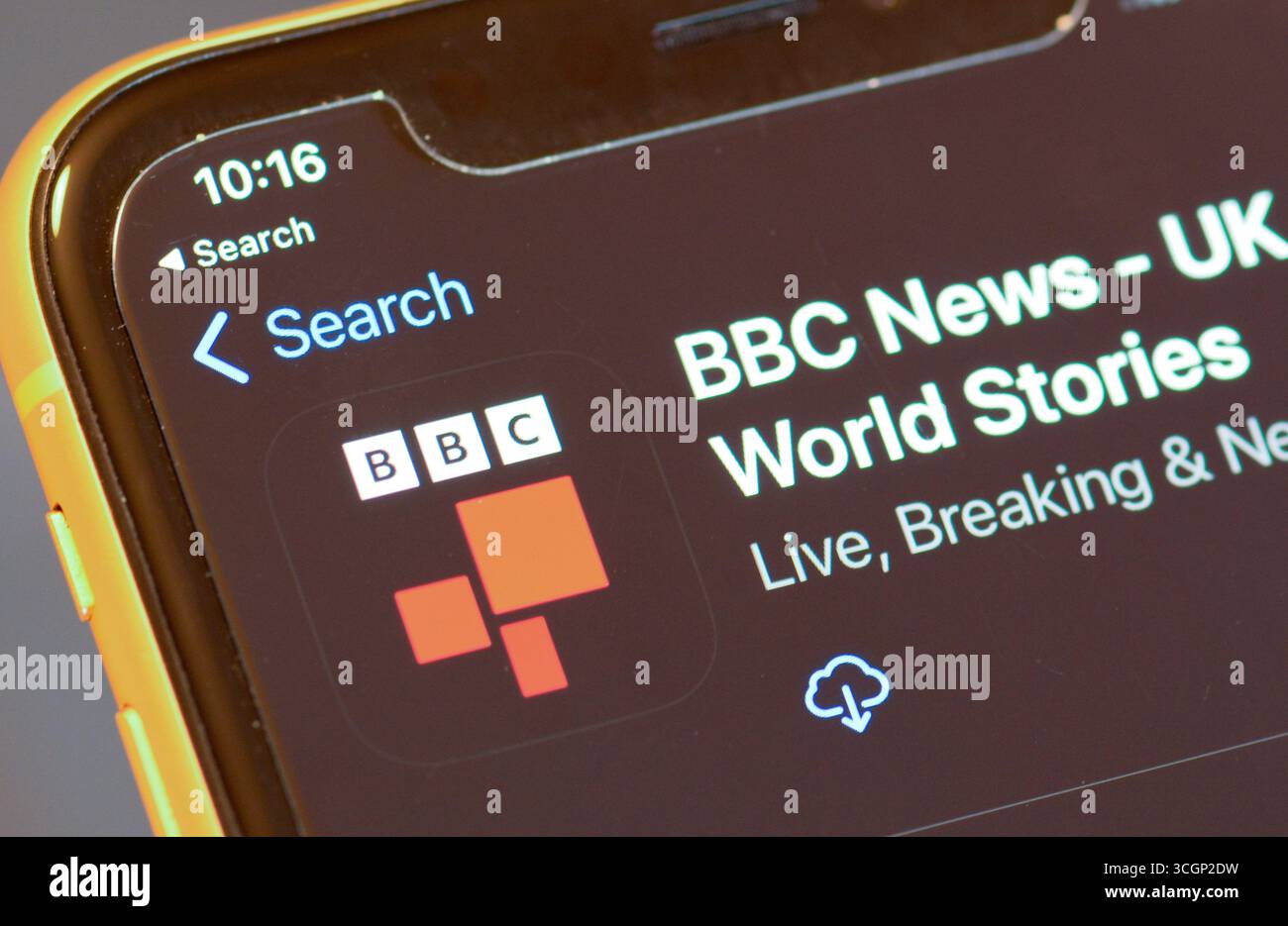 BBC News App dans l'App Store d'Apple Banque D'Images