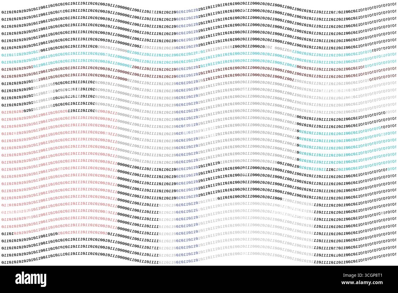 Matrice abstraite de code binaire zéro un code informatique. Illustration de Vecteur