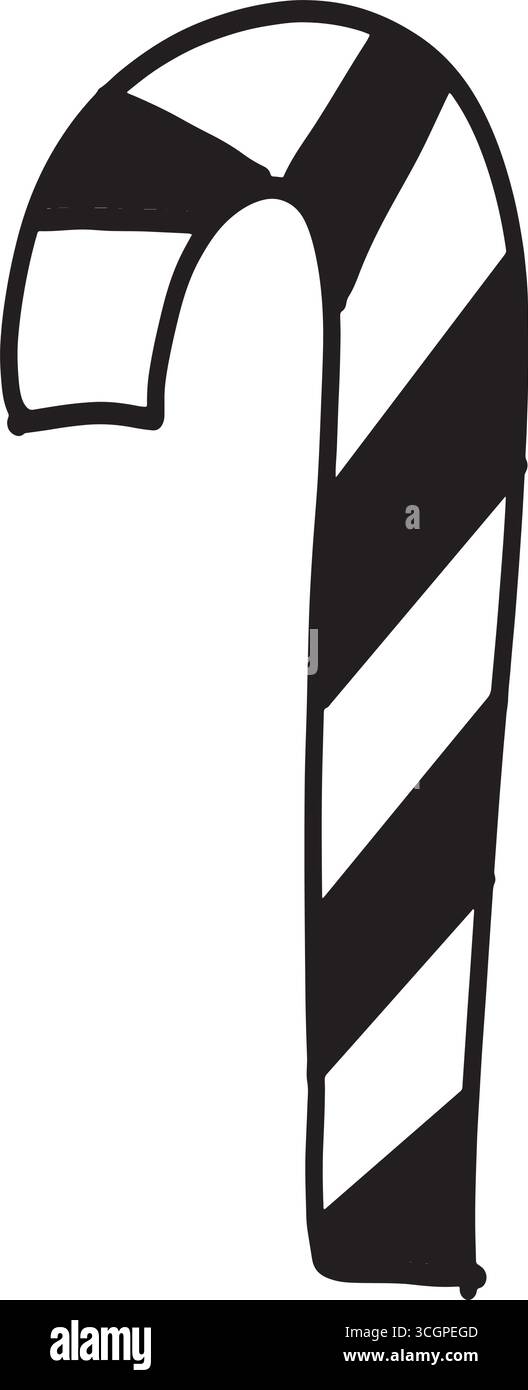 Bonbons de couleur noir symbole de signe de dessin joyeux noël noël heureux nouvel an décembre mois d'hiver saison de bonbons dessin de vacances événement santa claus bonbons o Illustration de Vecteur