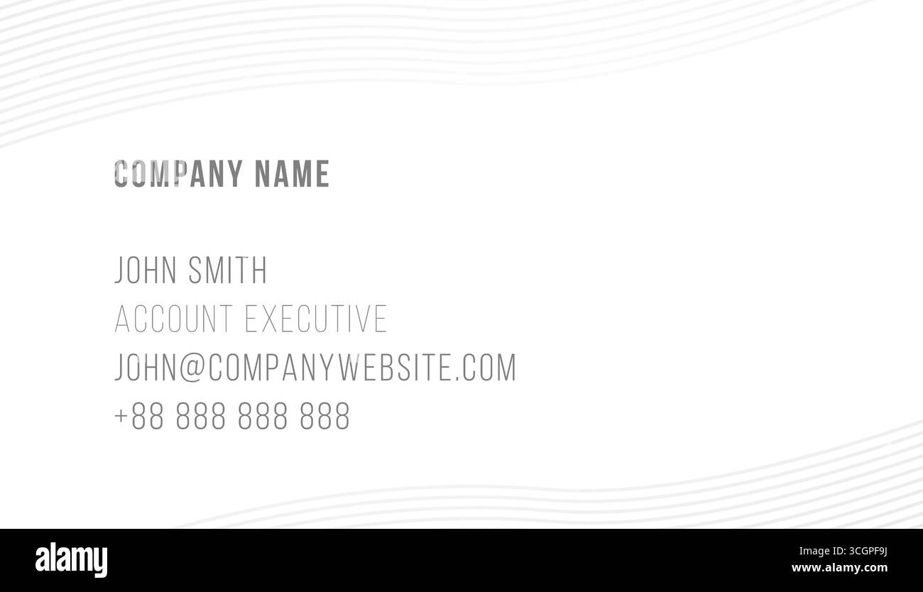 Modèle de carte de visite - lignes géométriques minimales design tendance. Taille américaine standard, 3,5 par 2 pouces. Illustration de Vecteur