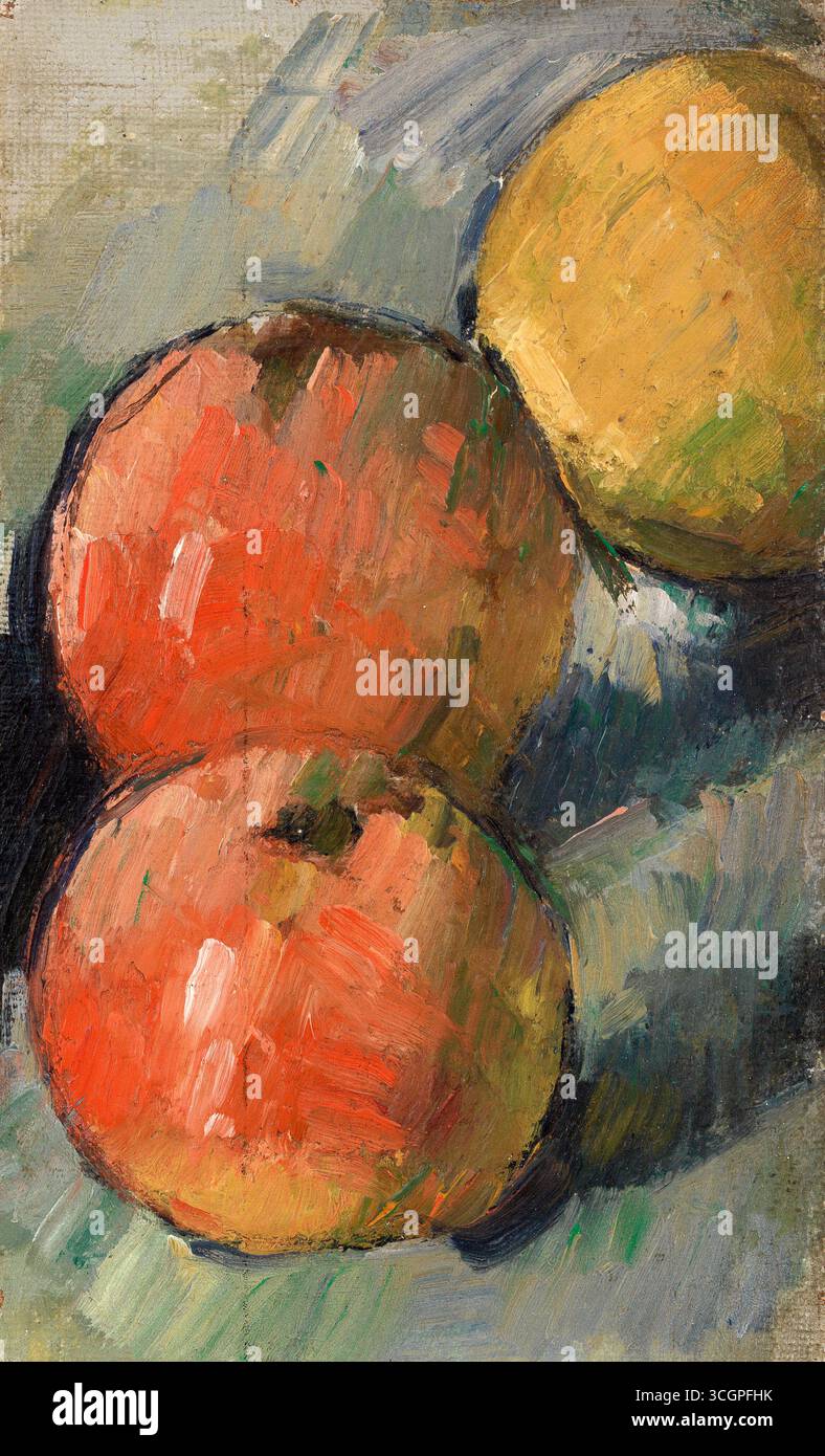 Deux pommes et demie ou deux pommes et demie. Paul Cézanne. 1878-1879. Banque D'Images