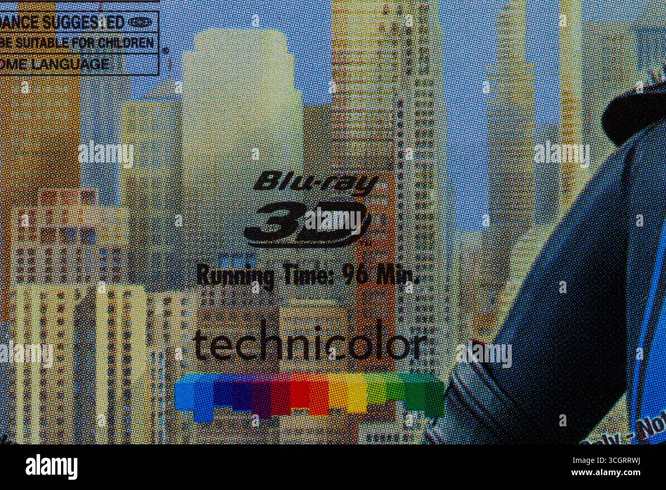 Détails techniques Blu-ray 3D sur DVD Blu-ray 3D. Banque D'Images