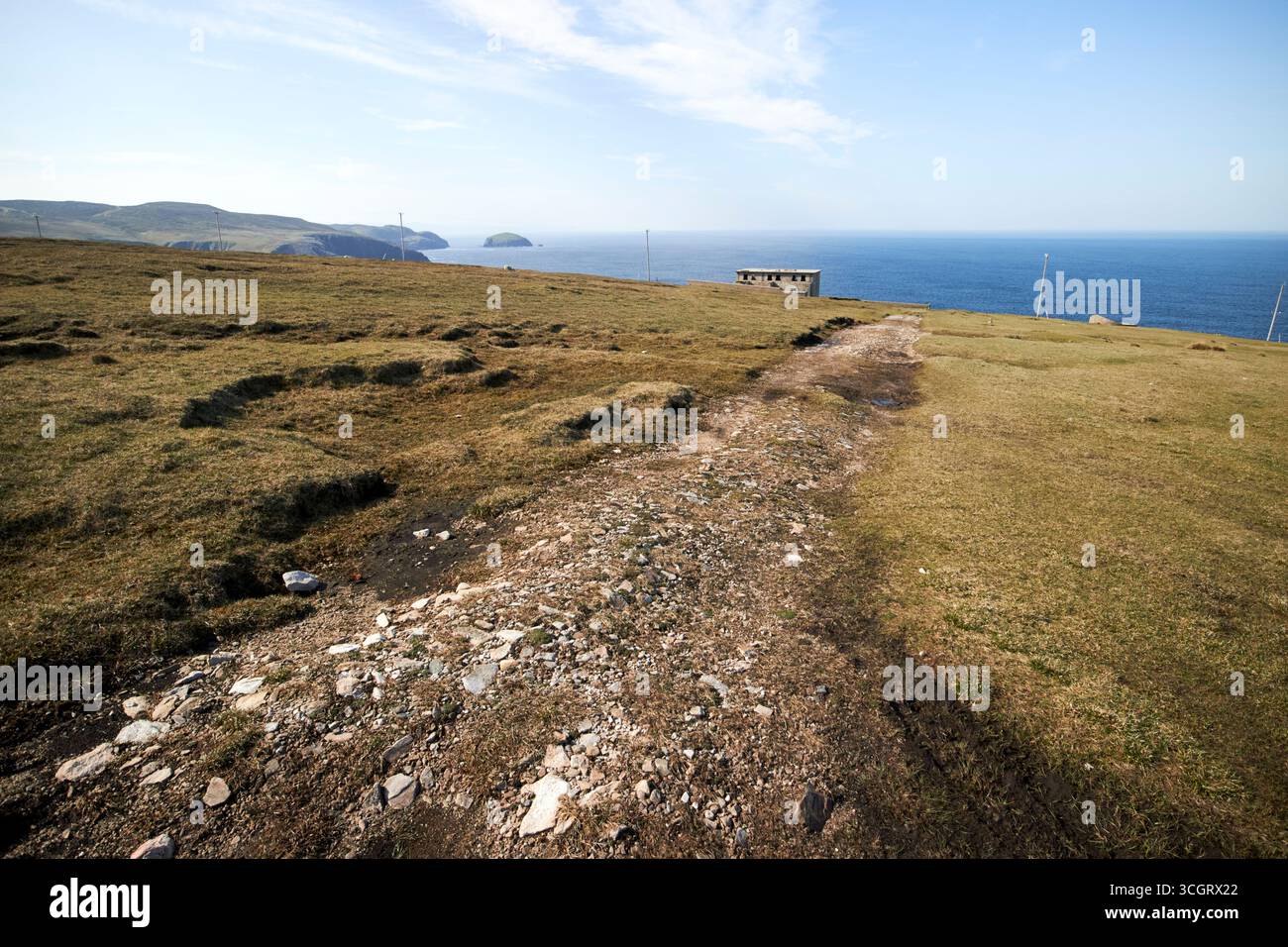 route de chemin difficile à l'ancienne station de garde-côtes arranmore arainn mhor comté donegal république d'irlande Banque D'Images