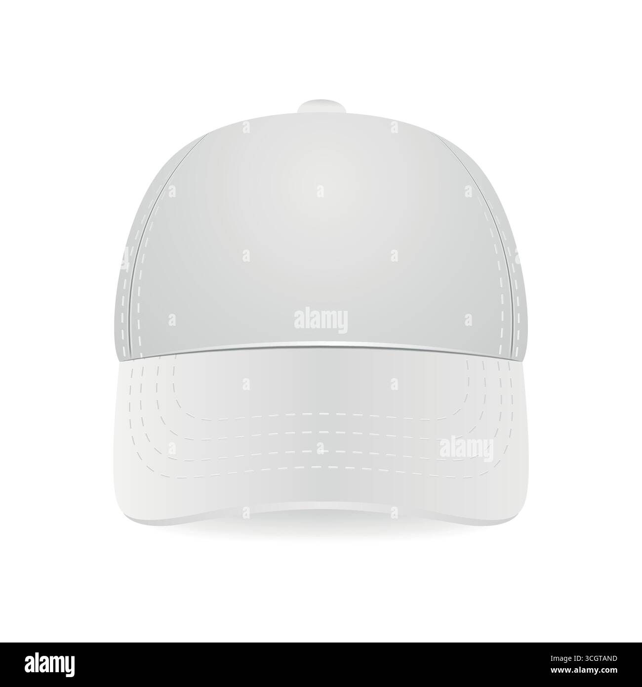 Vector 3d Blanc Blank Baseball Casquette maquette, isolé. Modèle réaliste de casquette de baseball. Conception de casquette de baseball vectorielle pour l'image de marque, présentation de logo Illustration de Vecteur