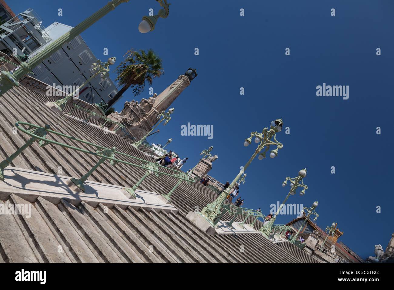 Marches menant à la gare de Marseille Banque D'Images