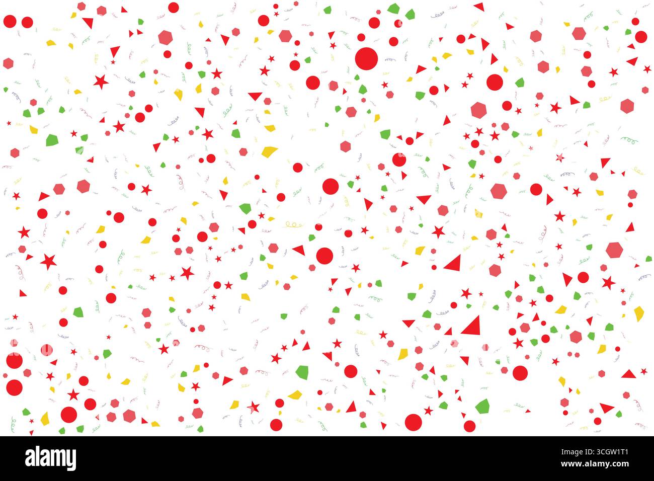 Motif coloré de confettis géométriques sur fond blanc. Illustration de confettis. Illustration de Vecteur