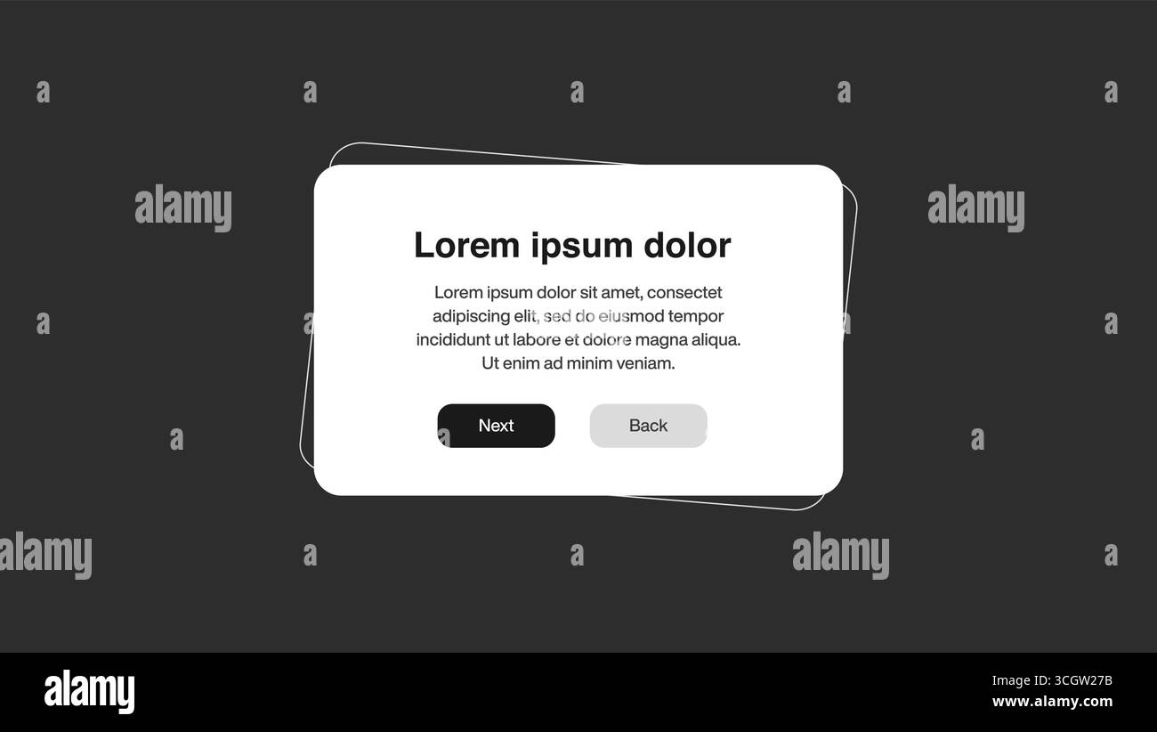 Conception de notification contextuelle - conception de l'interface utilisateur Illustration de Vecteur
