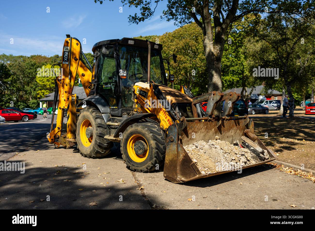 Chargeuse-pelleteuse JCB 3CX. Banque D'Images