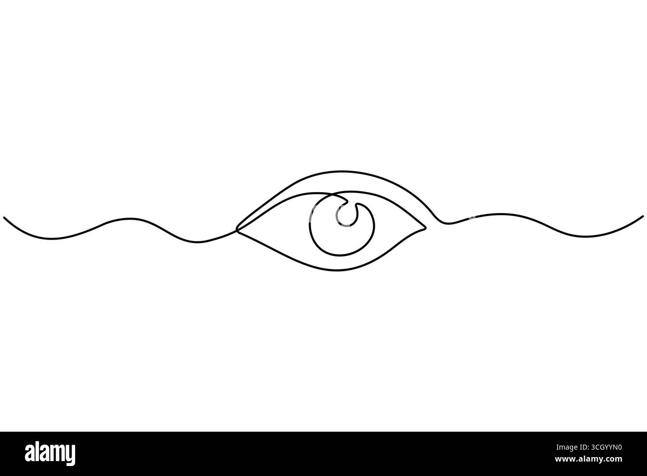 Minimalist Continuous Line Art d'un œil humain - Icon Design vectoriel isolé Illustration de Vecteur
