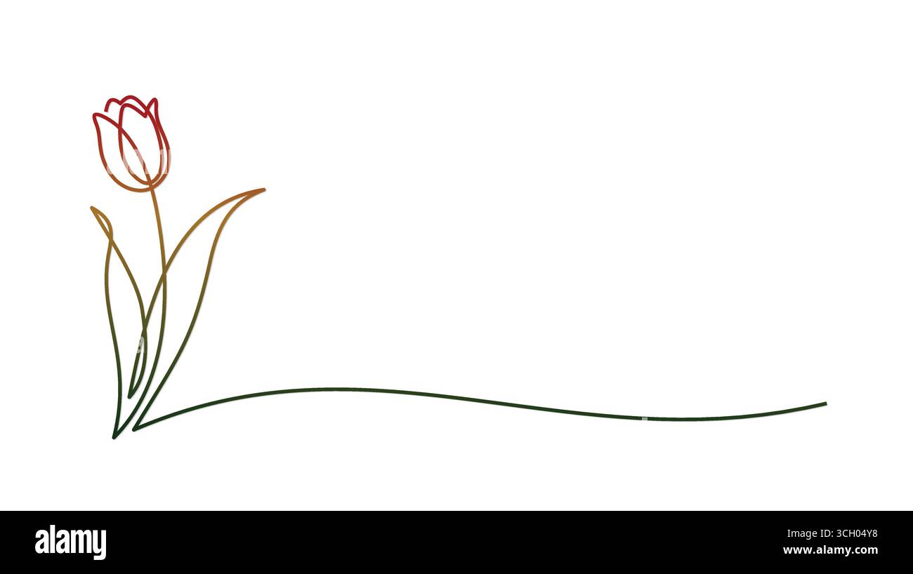 Le symbole d'une ligne d'une fleur de tulipe. Illustration de Vecteur