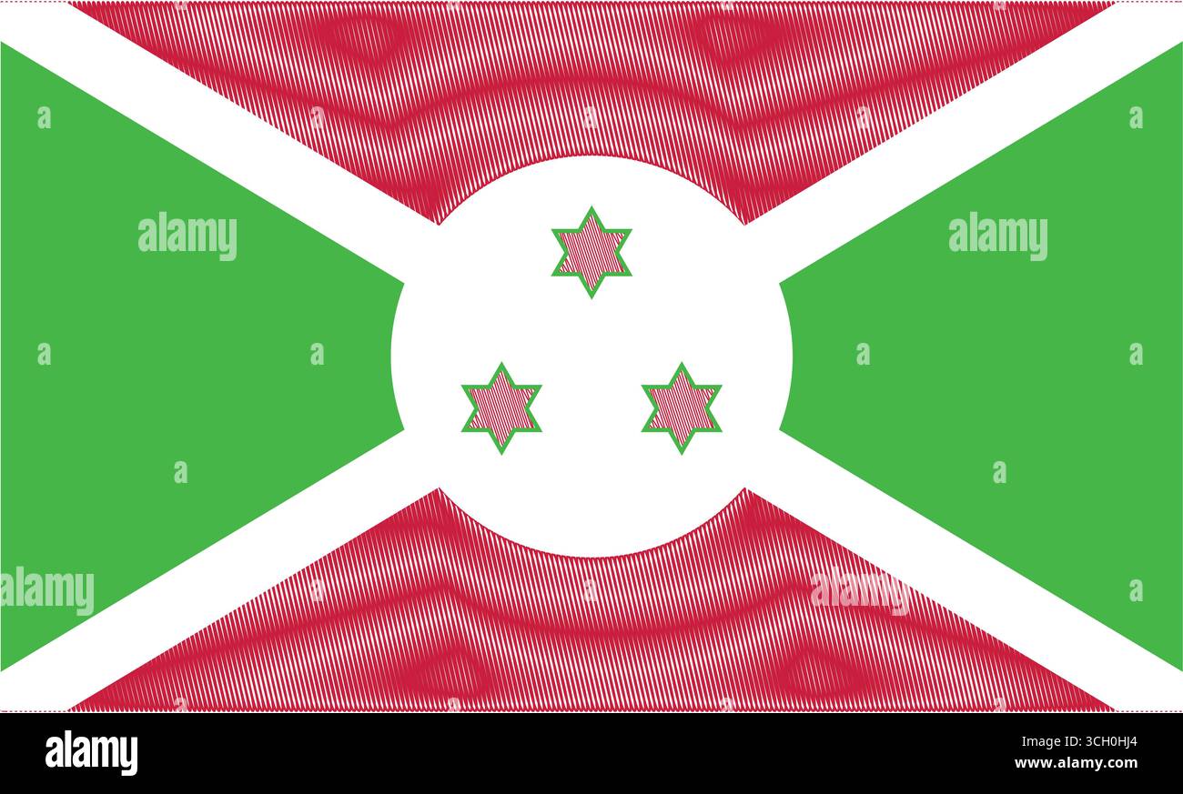 Jour de l'indépendance du Burundi 1er juillet. Fond de vecteur de drapeau Burundi de style Scribble. Affiche, carte, bannière. Illustration de Vecteur