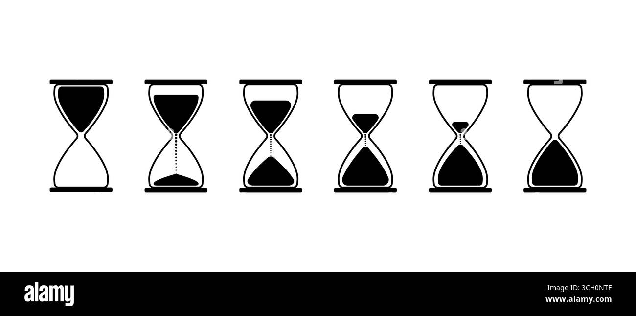 Icône de sablier définie. Symbole Sand Watch. Illustration vectorielle. Illustration de Vecteur