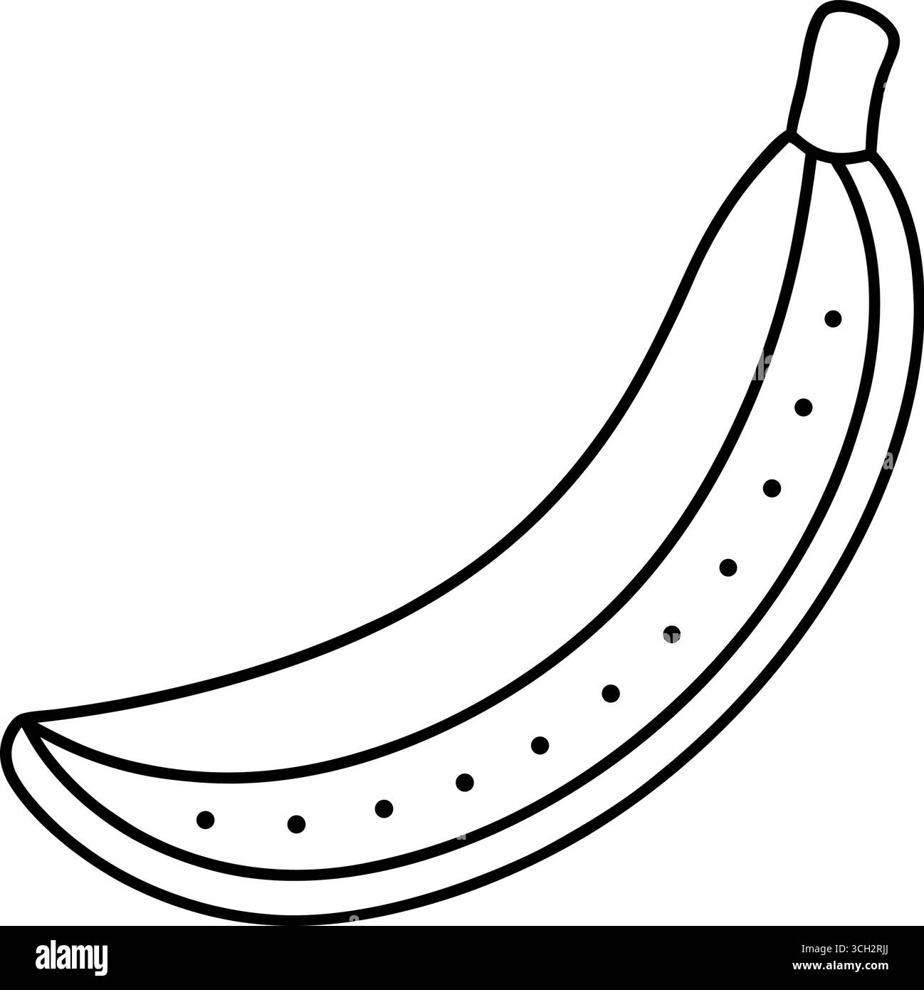 Simple dessin au trait d'un fruit de banane mûr prêt pour manger ou des projets d'art. Illustration de Vecteur