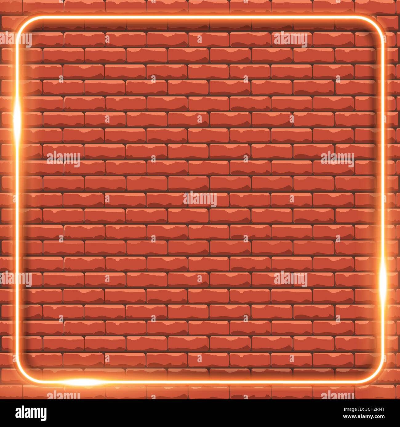 Mur de briques avec cadre néon lumineux entourant Illustration de Vecteur Mur de briques avec cadre néon lumineux entourant Illustration de Vecteur