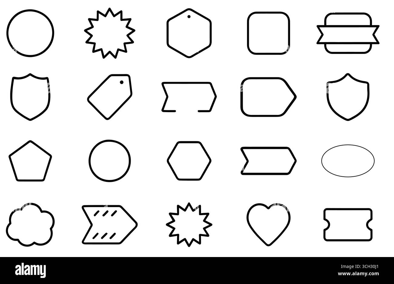 Ensemble de vecteur d'icône de symbole de forme géométrique Illustration de Vecteur
