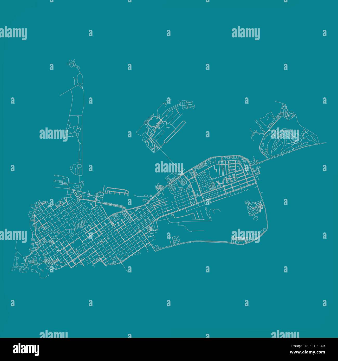 Key West City en Floride carte routière des rues des États-Unis, image d'illustration vectorielle Illustration de Vecteur